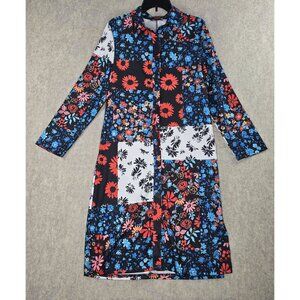 Shein Womens Floral Button-Down Shirt Dress Multicolor Size M Polyester